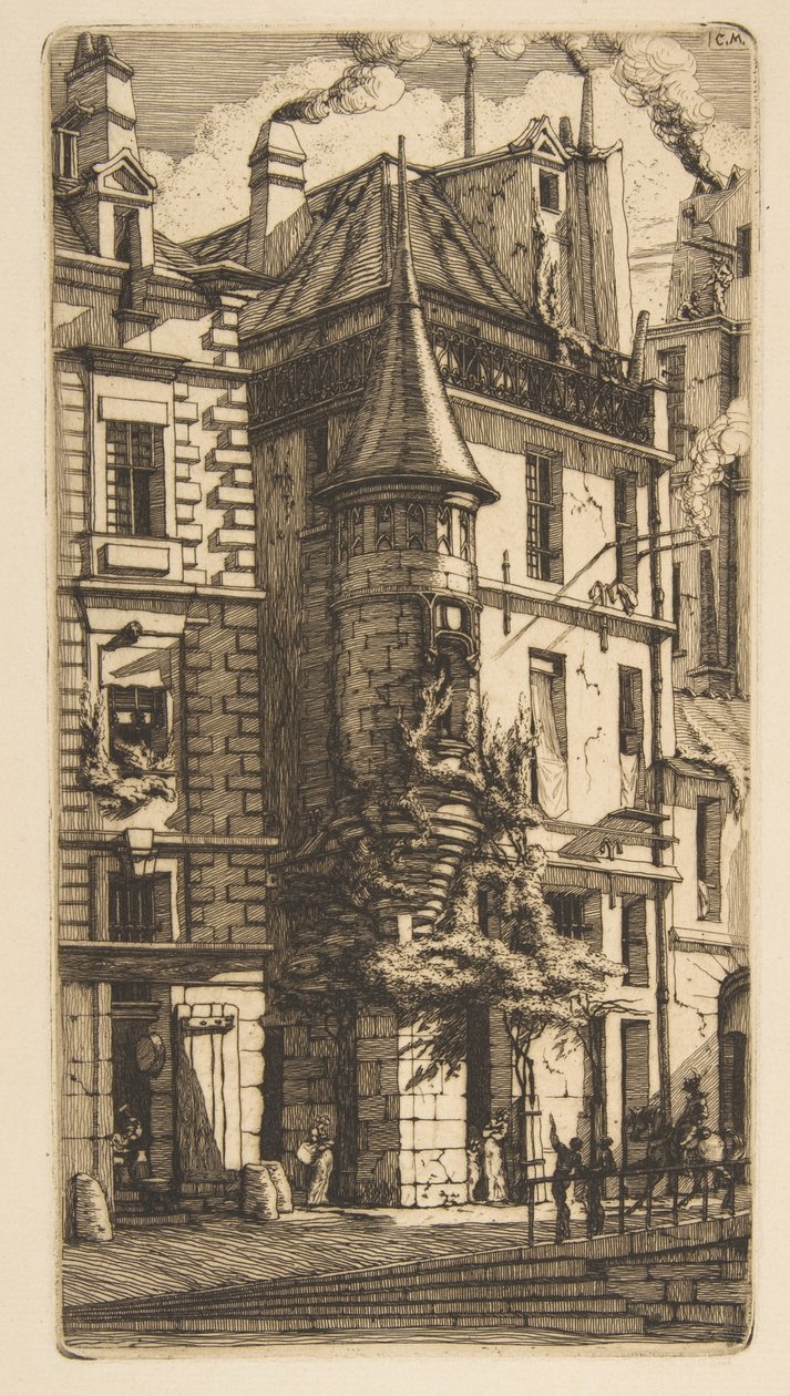 Ház tornyocskával, rue de la Tixéranderie, Párizs alkotó: Charles Meryon