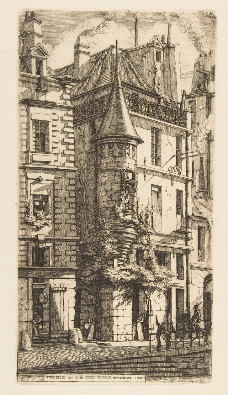 Ház tornyocskával, rue de la Tixéranderie, Párizs alkotó: Charles Meryon
