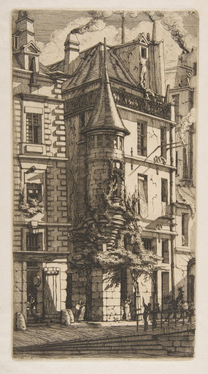 Ház kis toronnyal, rue de la Tixéranderie, Párizs alkotó: Charles Meryon