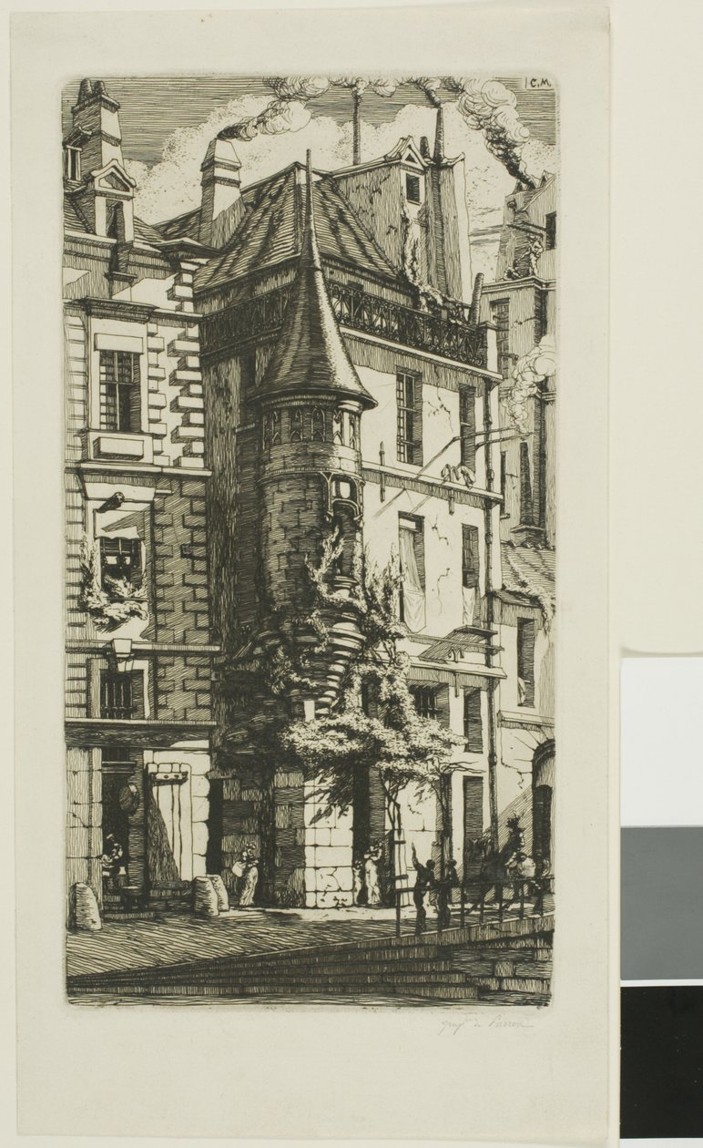 Ház toronnyal, rue de la Tixéranderie, Párizs alkotó: Charles Meryon