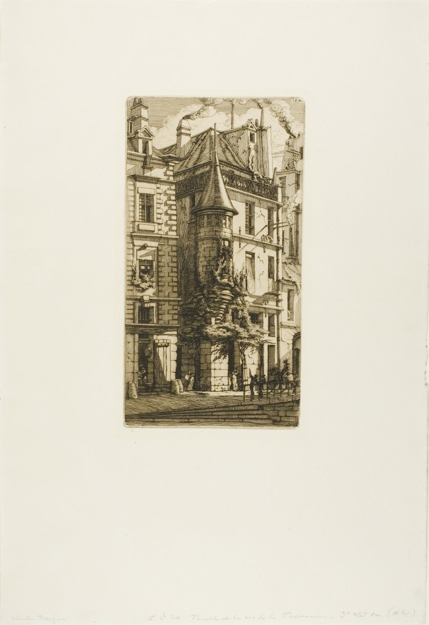 Ház toronnyal, rue de la Tixéranderie, Párizs alkotó: Charles Meryon