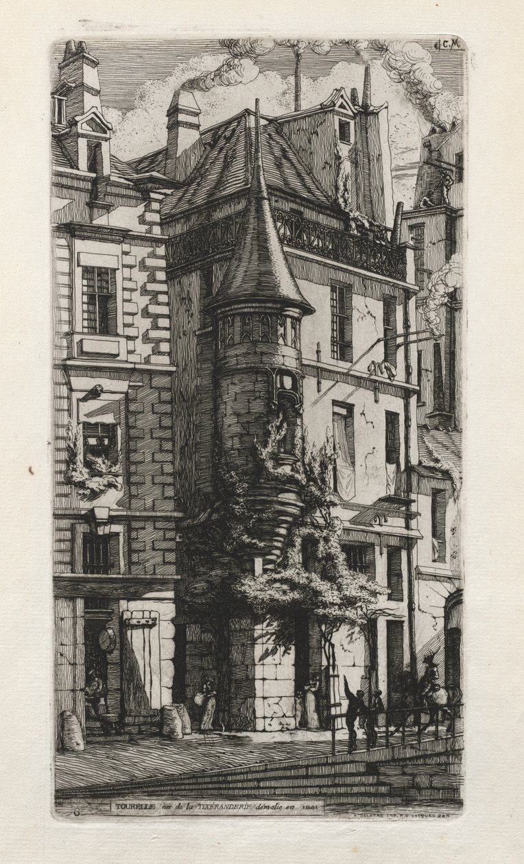 Ház toronnyal, rue de la Tixéranderie, Párizs, 1852. alkotó: Charles Meryon