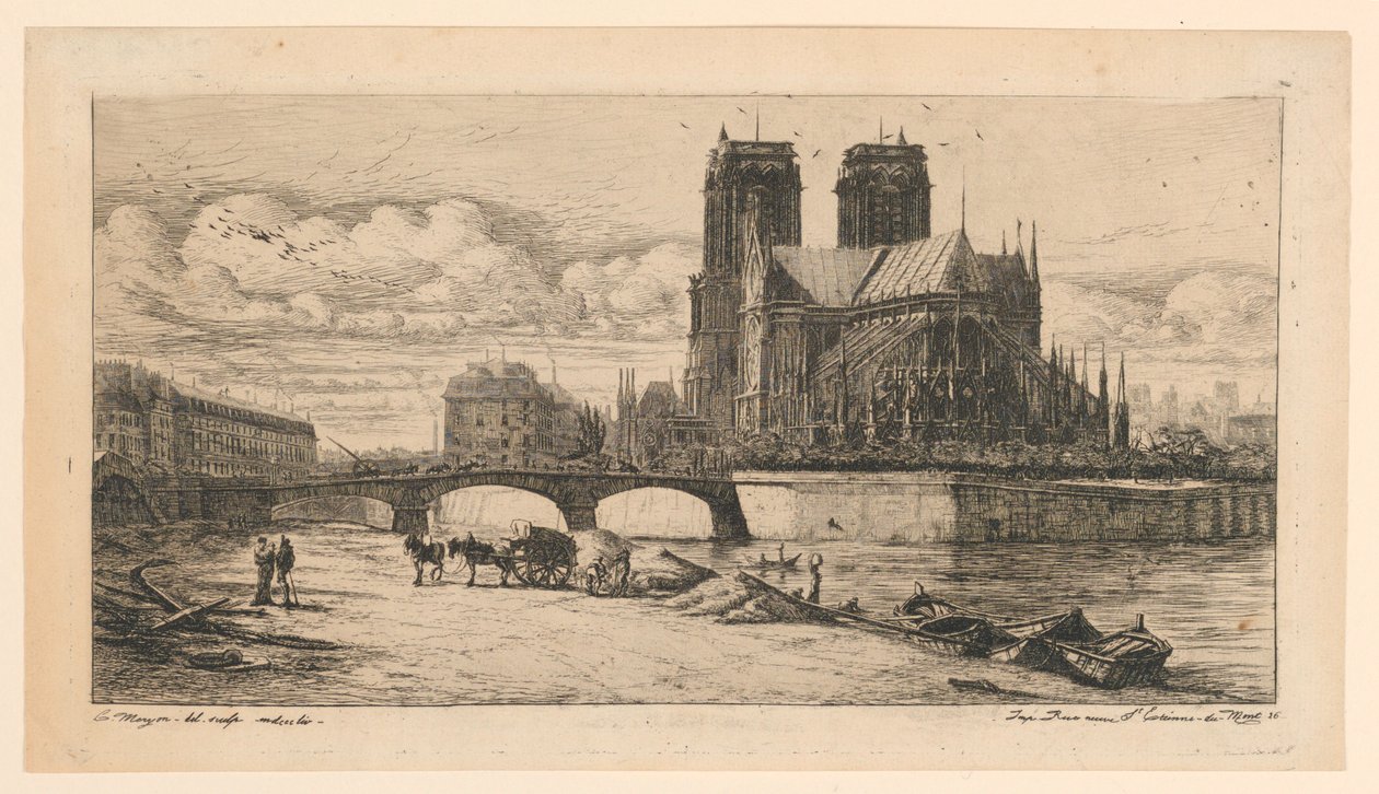 A Notre-Dame apszisa (A Notre-Dame apszisa, Párizs) alkotó: Charles Meryon