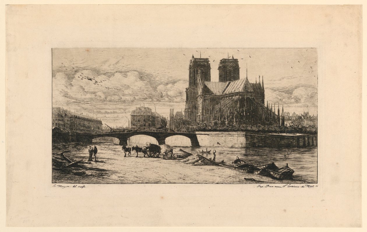 A Notre Dame apszisa (A Notre Dame apszisa, Párizs) alkotó: Charles Meryon