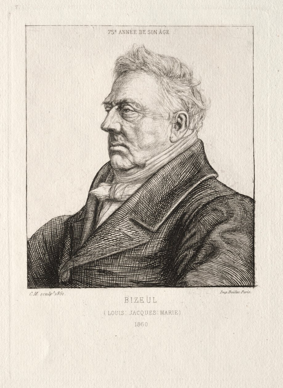 L. J. Marie Bizeul, breton régész, 1860-1861. alkotó: Charles Meryon