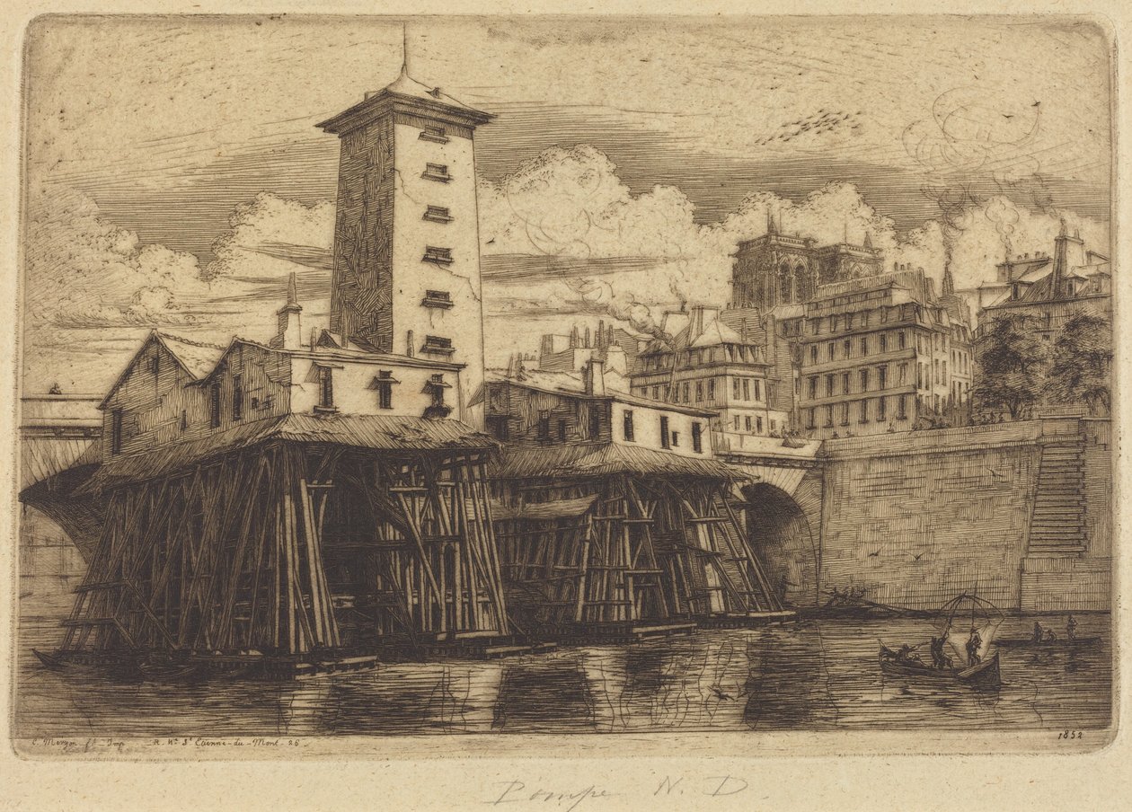 A Notre-Dame szivattyúja, Párizs alkotó: Charles Meryon