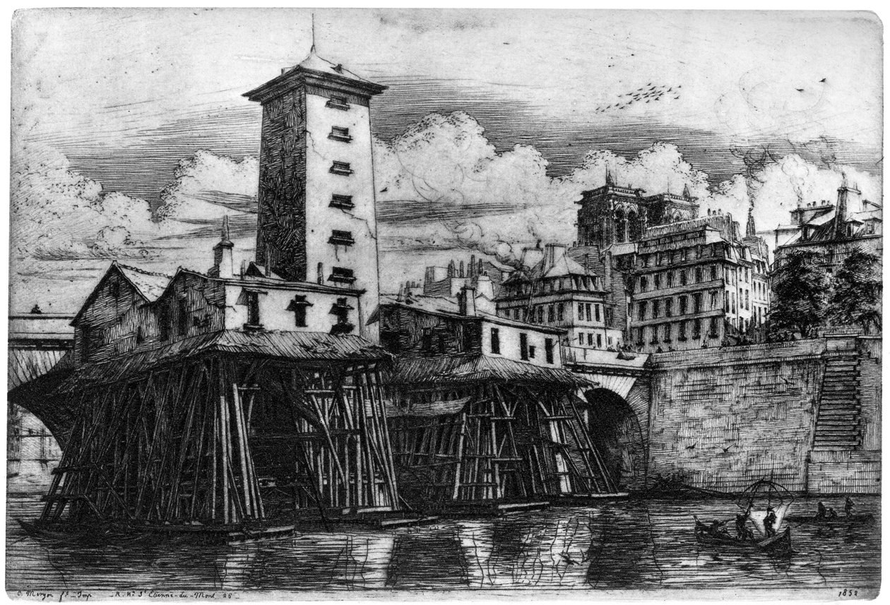 A Notre-Dame szivattyú, 1841-1868, 1924 alkotó: Charles Meryon