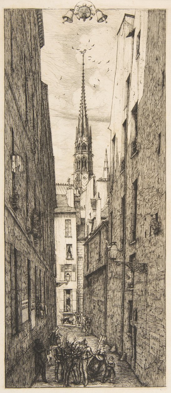 A Rue des Chantres, Párizs, 1862. alkotó: Charles Meryon