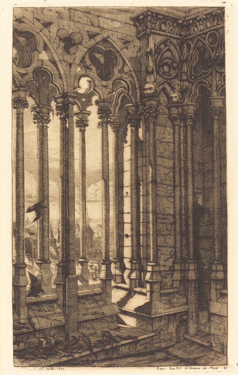 A Notre Dame Galéria, Párizs (The Gallery of Notre Dame, Párizs) alkotó: Charles Meryon
