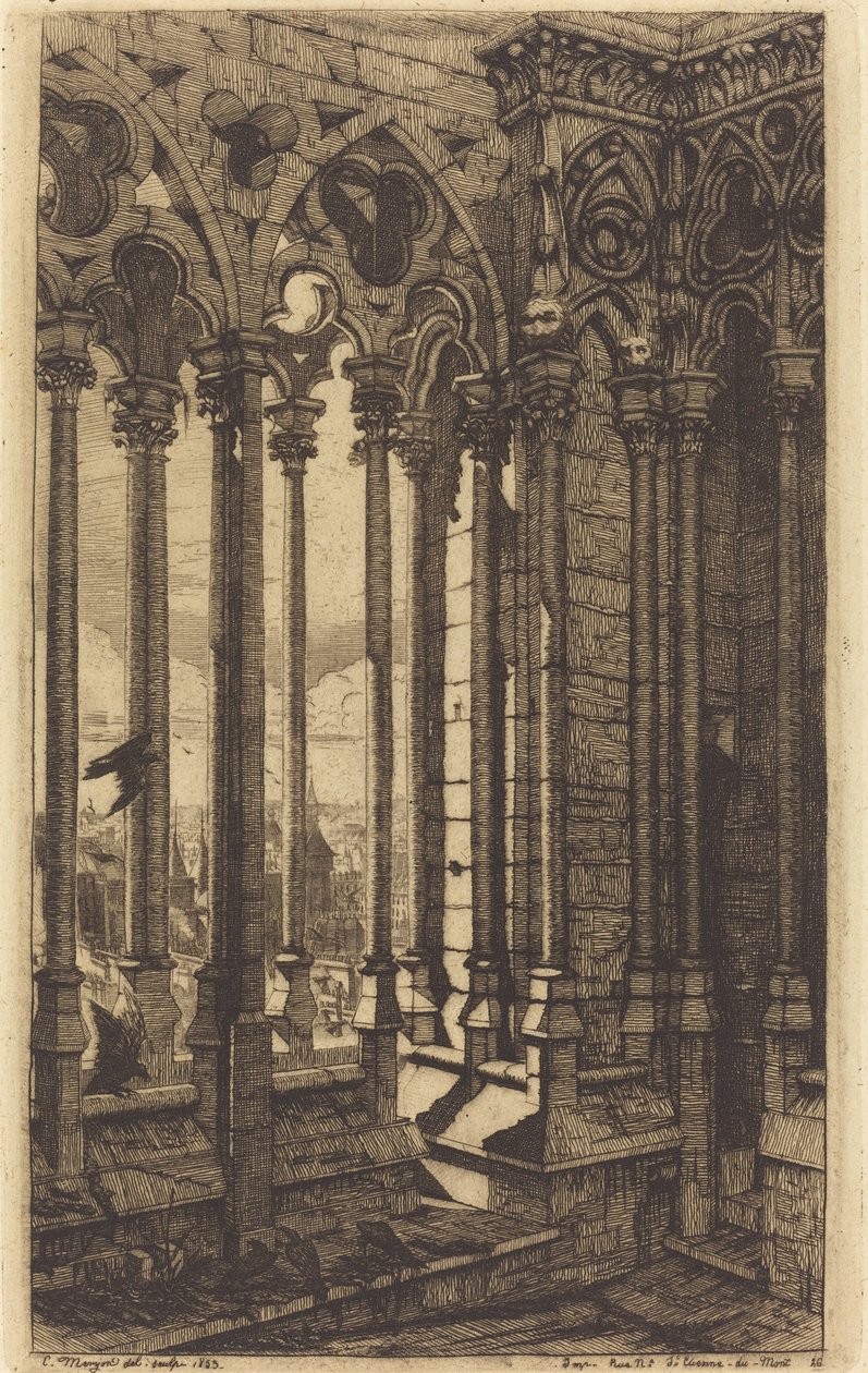 A Notre Dame Galéria, Párizs (The Gallery of Notre Dame, Párizs) alkotó: Charles Meryon