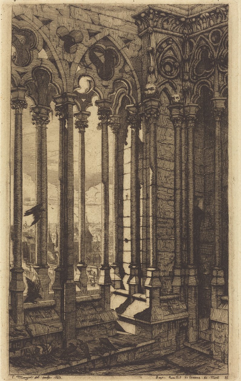 A Notre-Dame Galéria, Párizs (The Gallery of Notre Dame, Paris) alkotó: Charles Meryon