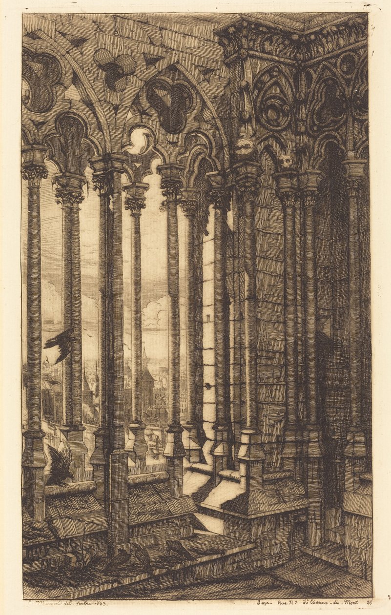 A Notre-Dame Galéria, Párizs (The Gallery of Notre Dame, Paris) alkotó: Charles Meryon