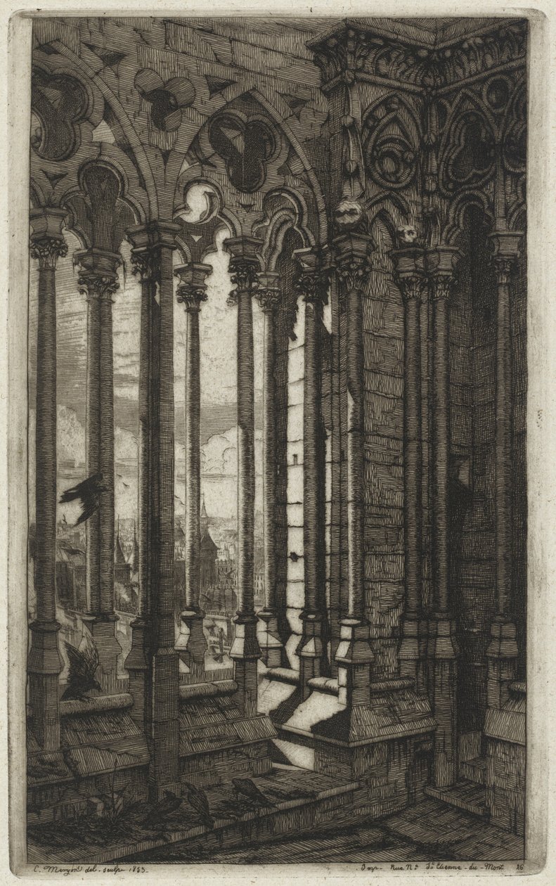 A Notre-Dame Galéria, Párizs (The Gallery of Notre Dame, Paris) alkotó: Charles Meryon