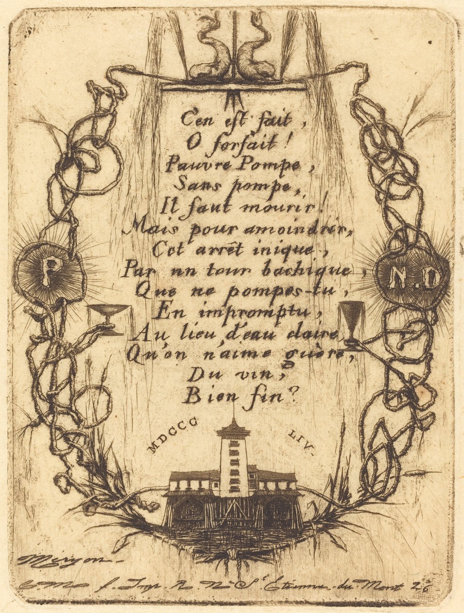 A kis szivattyú, Párizs (A Notre Dame szivattyú, kis tányér) alkotó: Charles Meryon