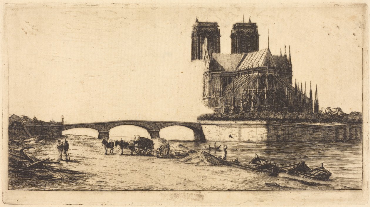 A párizsi Notre-Dame-székesegyház apszisa (The Apse of the Notre-Dame Cathedral, Paris) alkotó: Charles Meryon
