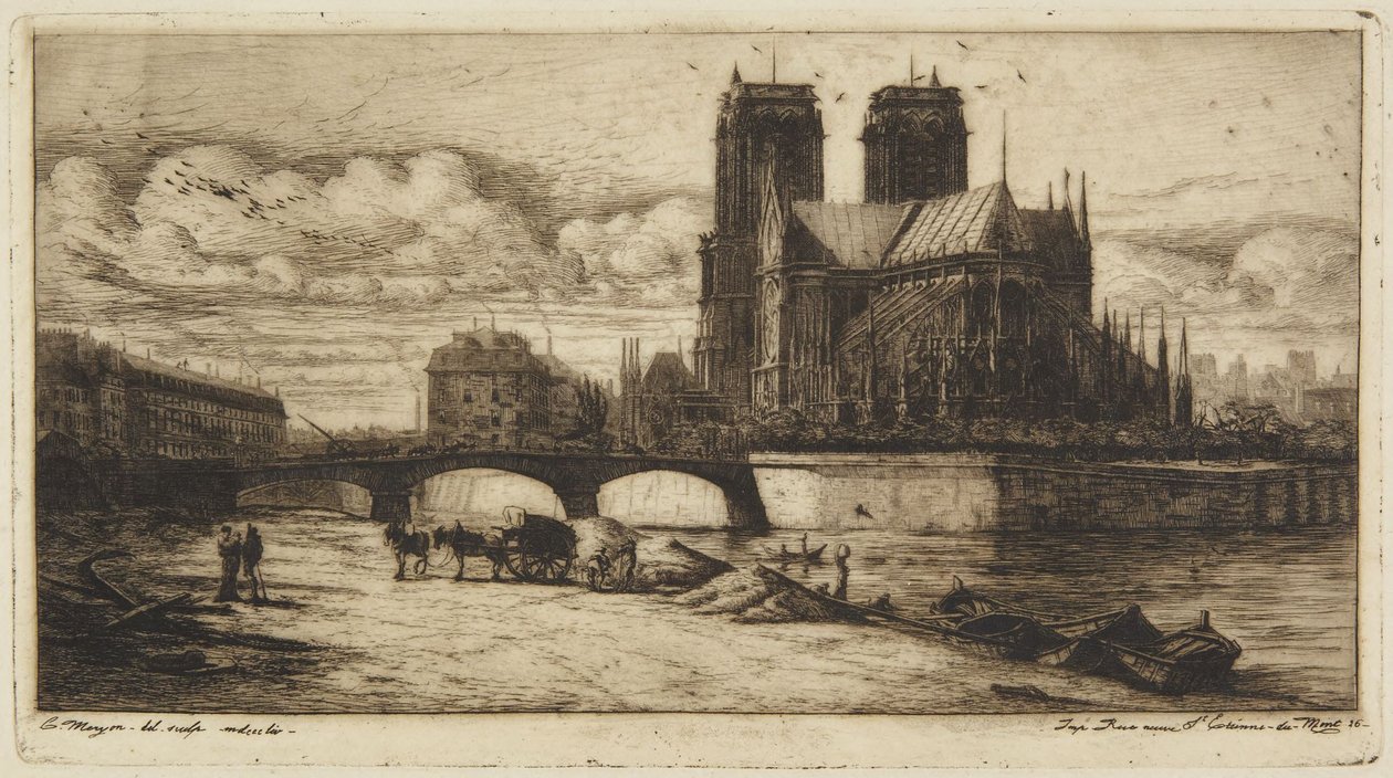 A párizsi Notre-Dame apszisa alkotó: Charles Meryon
