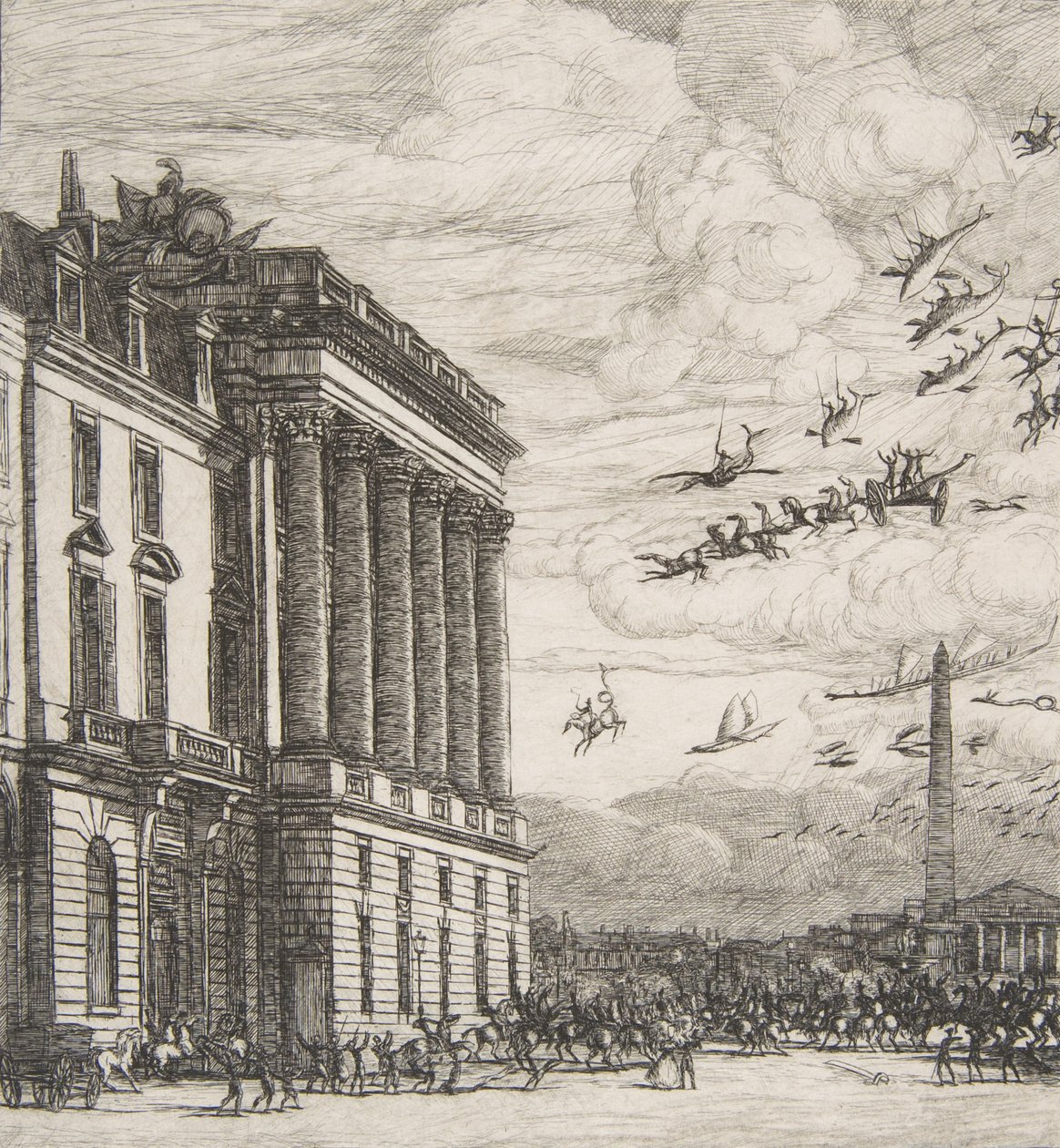 A Haditengerészeti Minisztérium, az Admiralitás, Párizs, 1865. alkotó: Charles Meryon