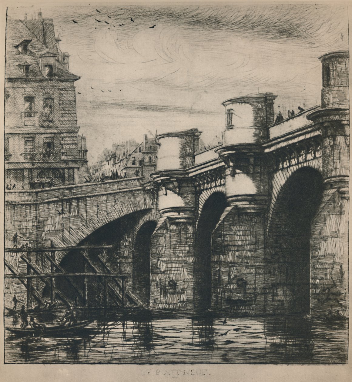 Pont-Neuf 8. állam, 7 316 x 7 14 hüvelyk, 1853, 1927 alkotó: Charles Meryon