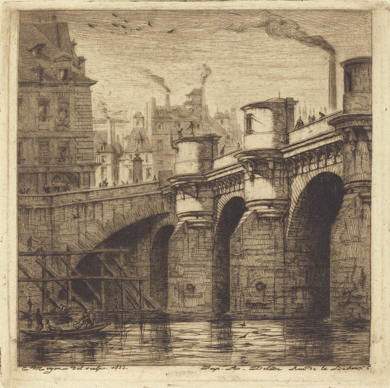 A Pont Neuf, Párizs alkotó: Charles Meryon