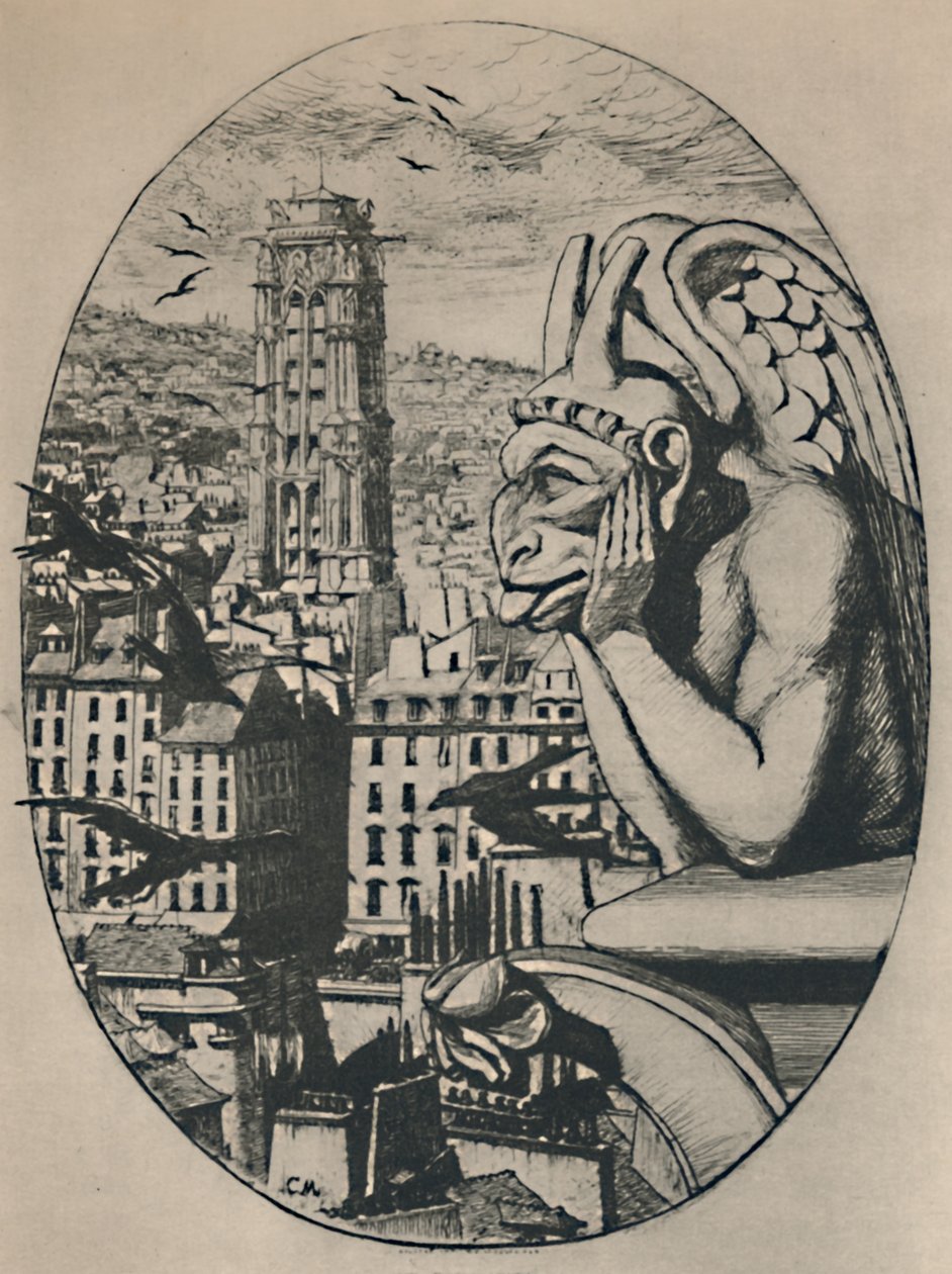 Le Stryge 8. állam 6 34 x 5 18 hüvelyk, 1853, 1927 alkotó: Charles Meryon