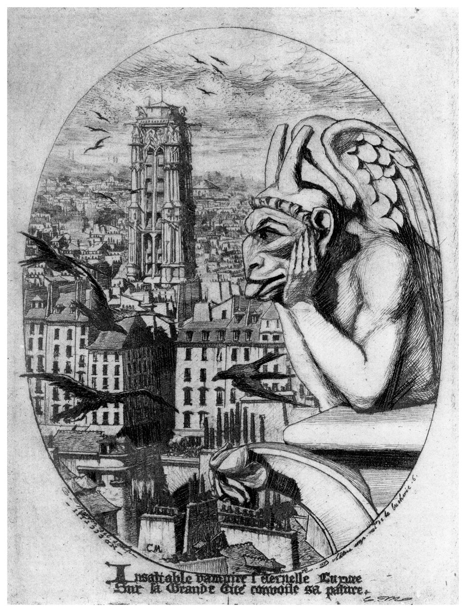 Le Stryge, c1841-1868, 1924 alkotó: Charles Meryon