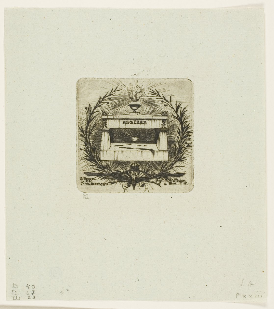 Molière sírja, Père-Lachaise temető, Párizs alkotó: Charles Meryon