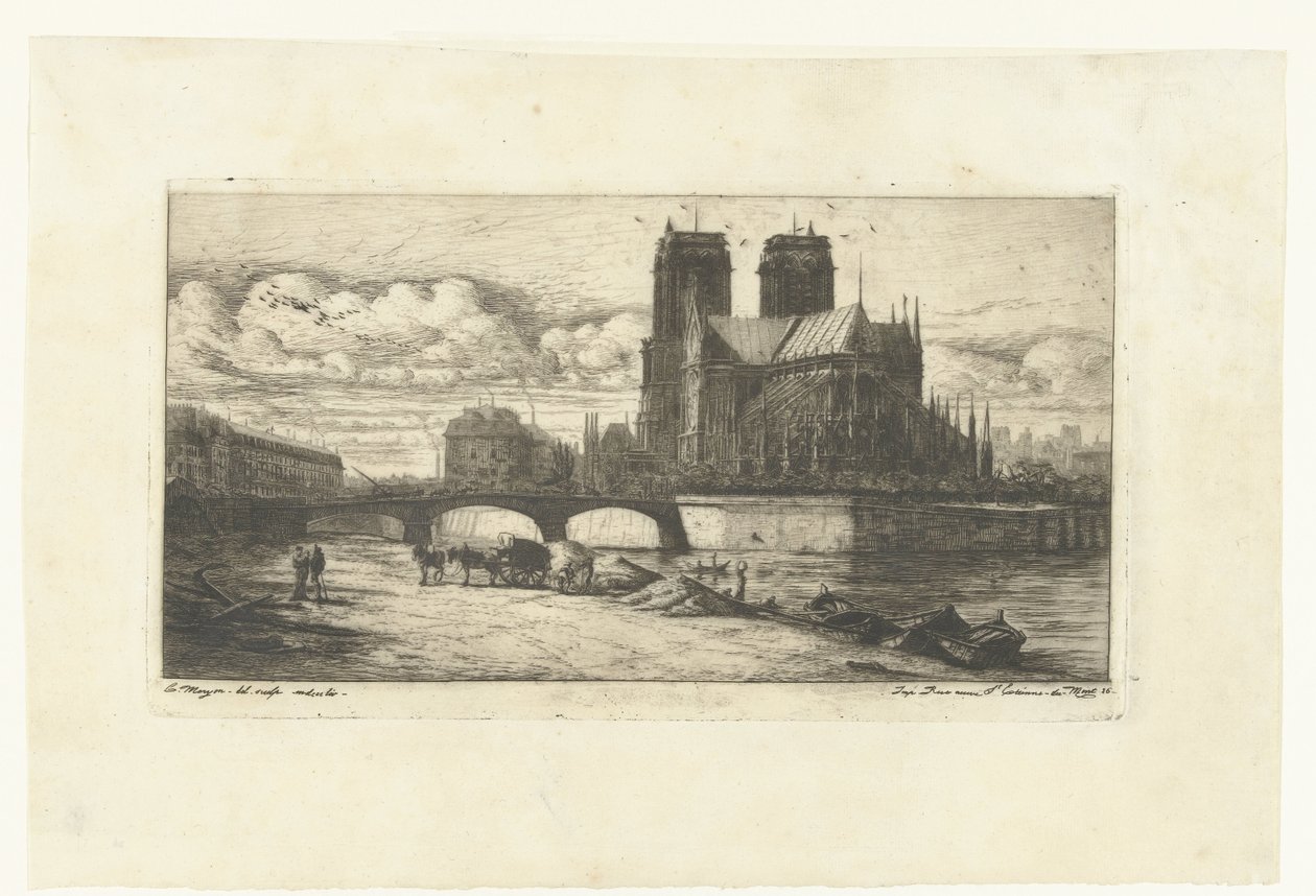 Szűzanya Párizsban A Notre-Dame apszisa Rézkarcok Párizsról (sorozat címe) alkotó: Charles Meryon