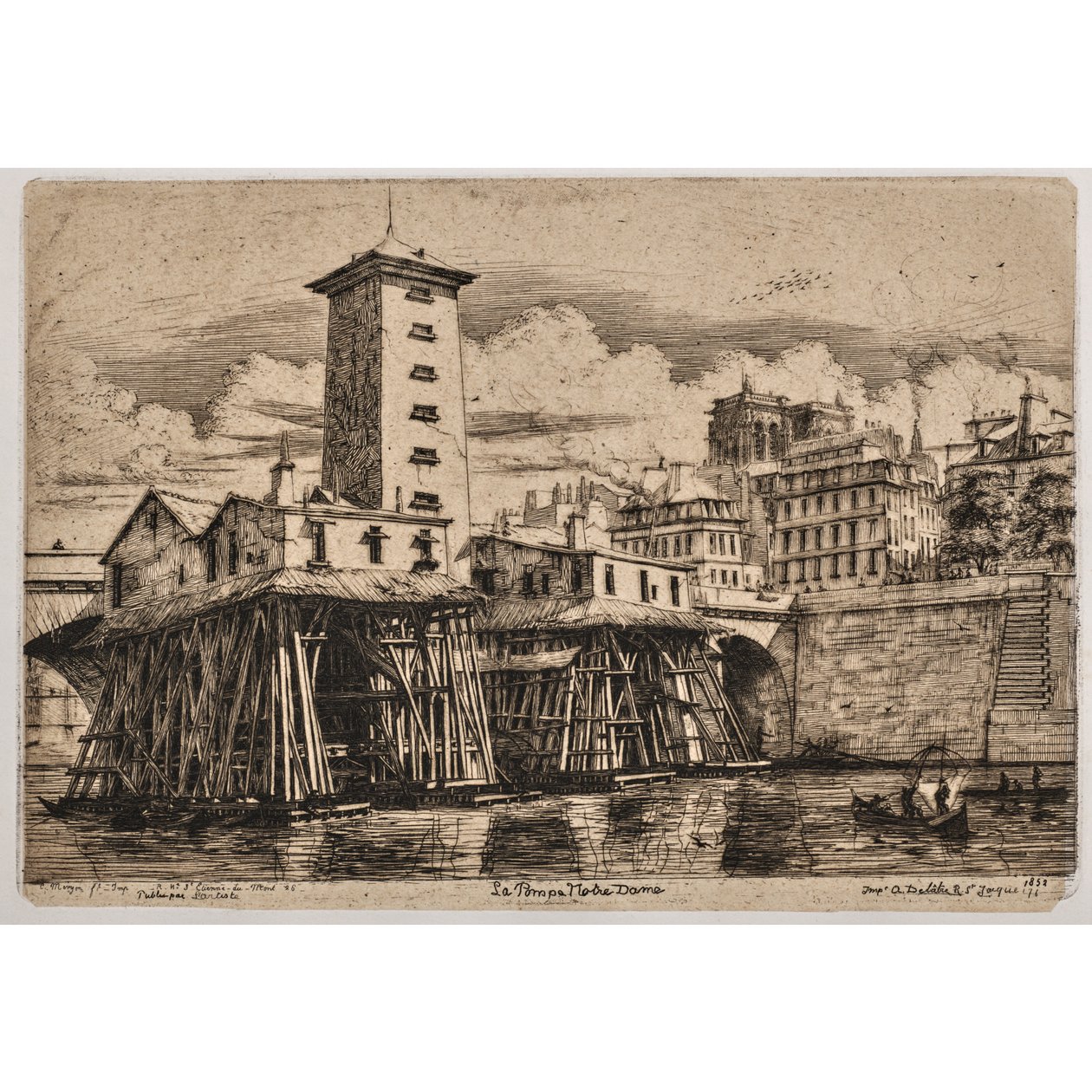 Notre-Dame-szivattyú (A Notre-Dame-szivattyú) alkotó: Charles Meryon