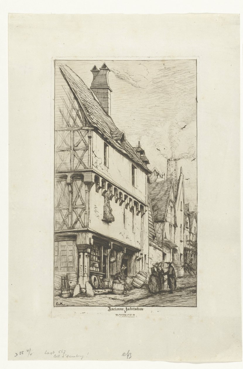 Huis van de Muzikant Oud huis Bourges-ban Régi ház Bourges-ban (cím a tárgyon) alkotó: Charles Meryon