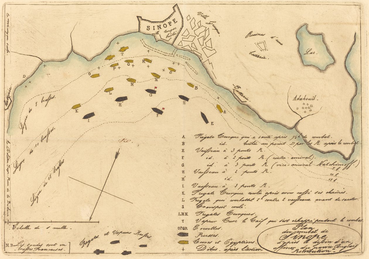 Plan du Combat de Sinope (A sinopei csata terve) alkotó: Charles Meryon