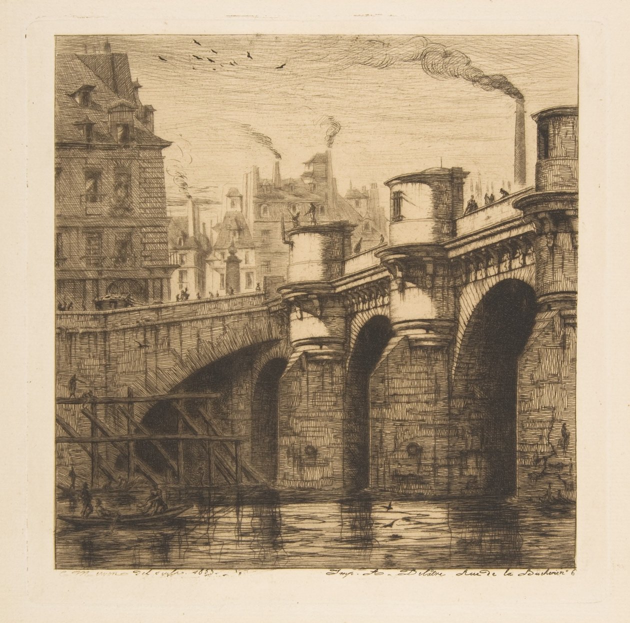 Pont-Neuf, Párizs, a „Párizsi rézkarcok” című sorozatból alkotó: Charles Meryon