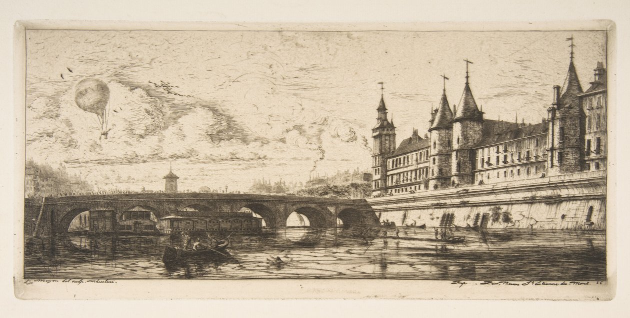 Pont-au-Change, Párizs, a „Párizsi rézkarcok” című sorozatból alkotó: Charles Meryon