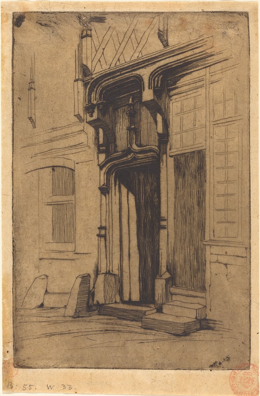 Egy régi kolostor kapuja, Rue Mirabeau, Bourges alkotó: Charles Meryon