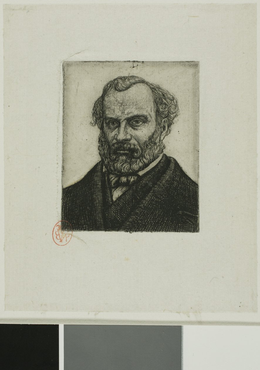 Armand Guéraud nantes-i nyomdász és irodalmár portréja alkotó: Charles Meryon