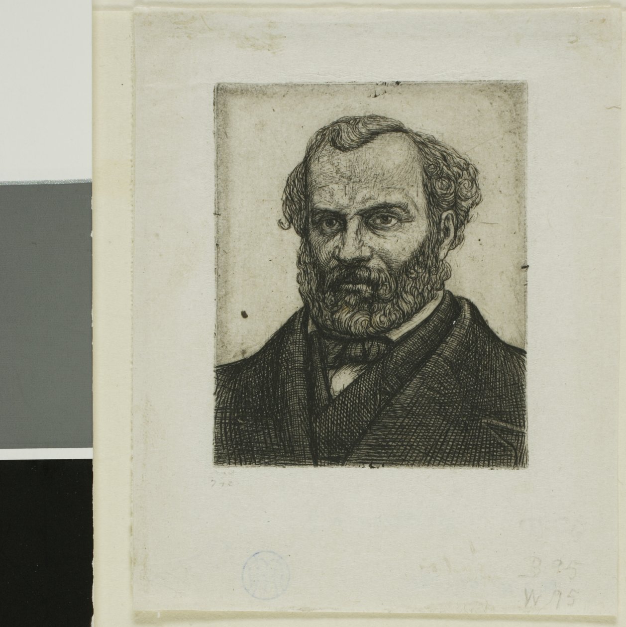 Armand Guéraud nantes-i, nyomdász és levelező portréja alkotó: Charles Meryon