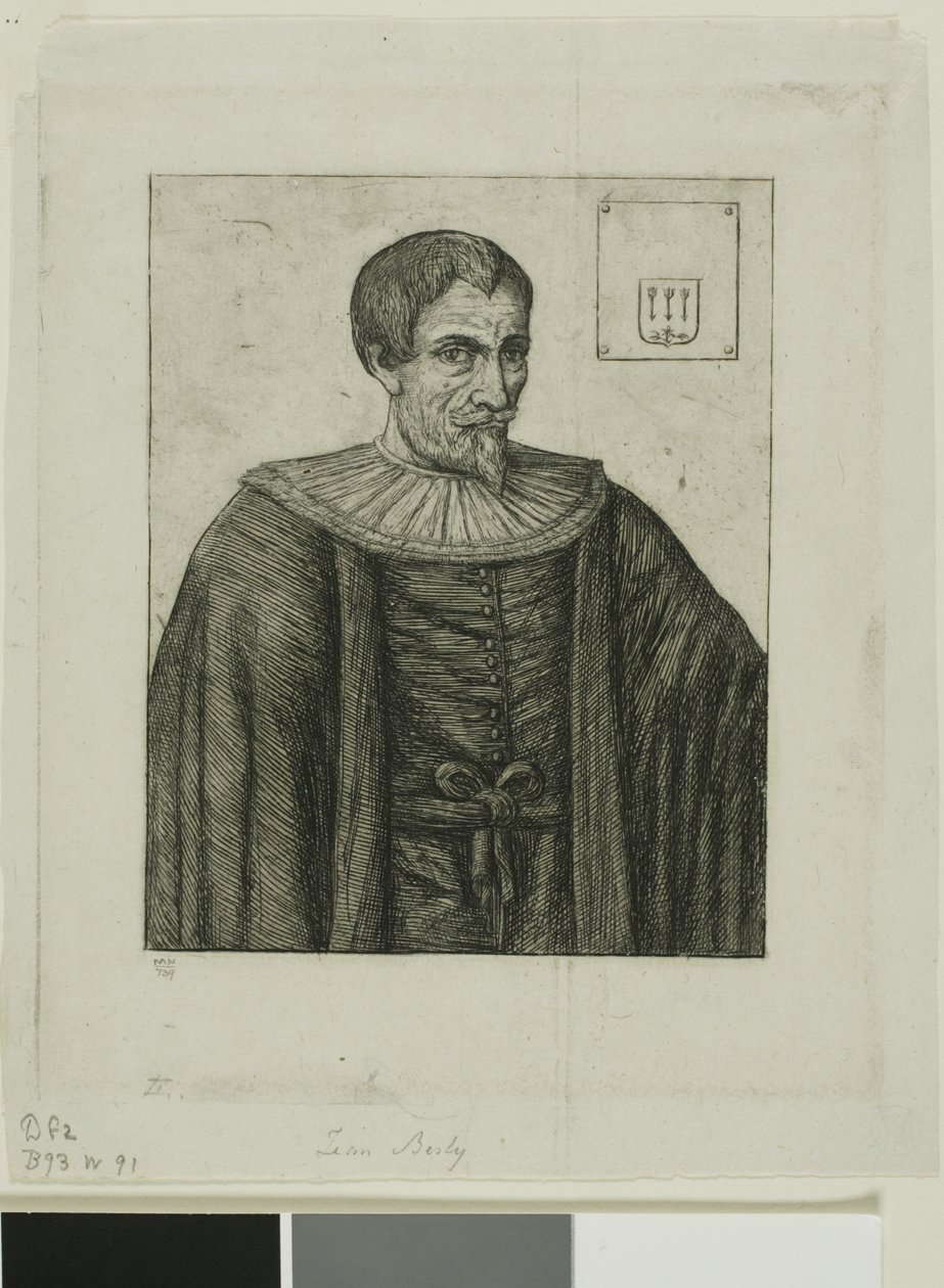 Jean Besly történész portréja alkotó: Charles Meryon