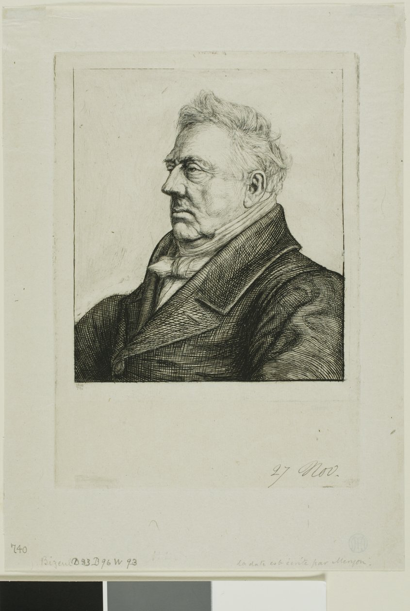 Louis Jacques Marie Bizeul, a breton régész portréja alkotó: Charles Meryon