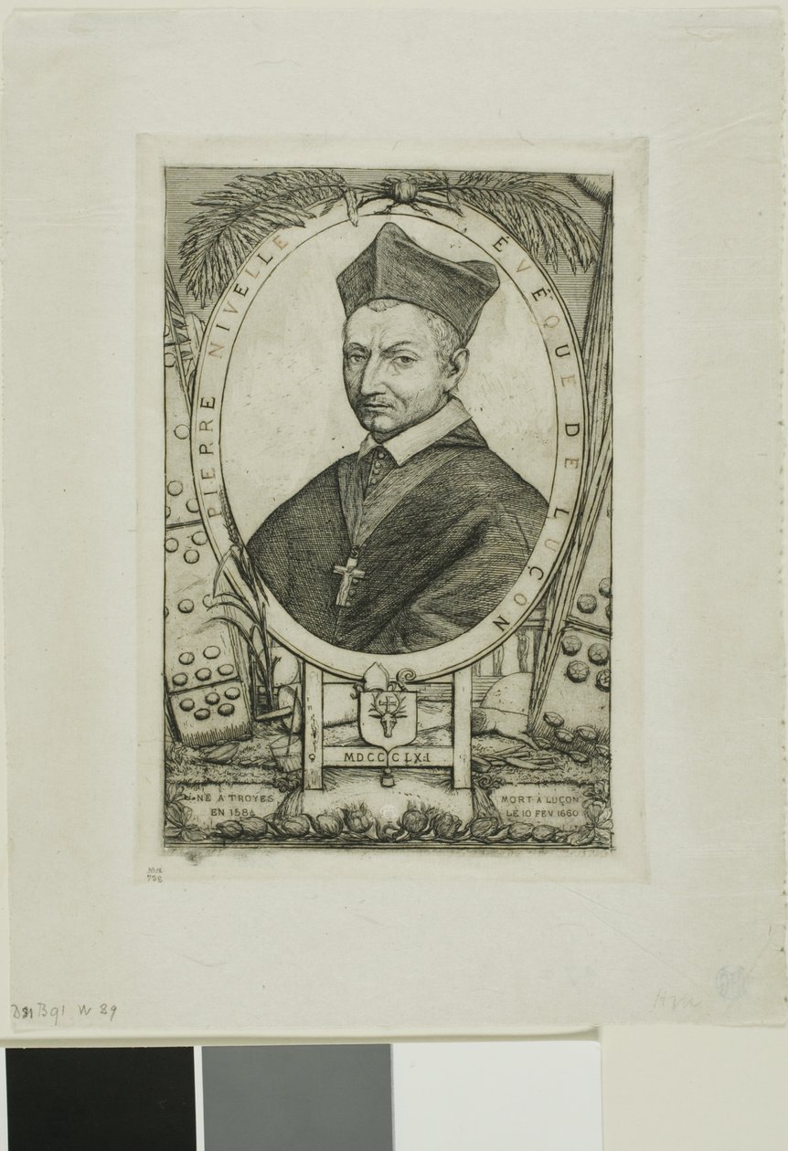 Pierre Nivelle, Luçon püspökének portréja alkotó: Charles Meryon