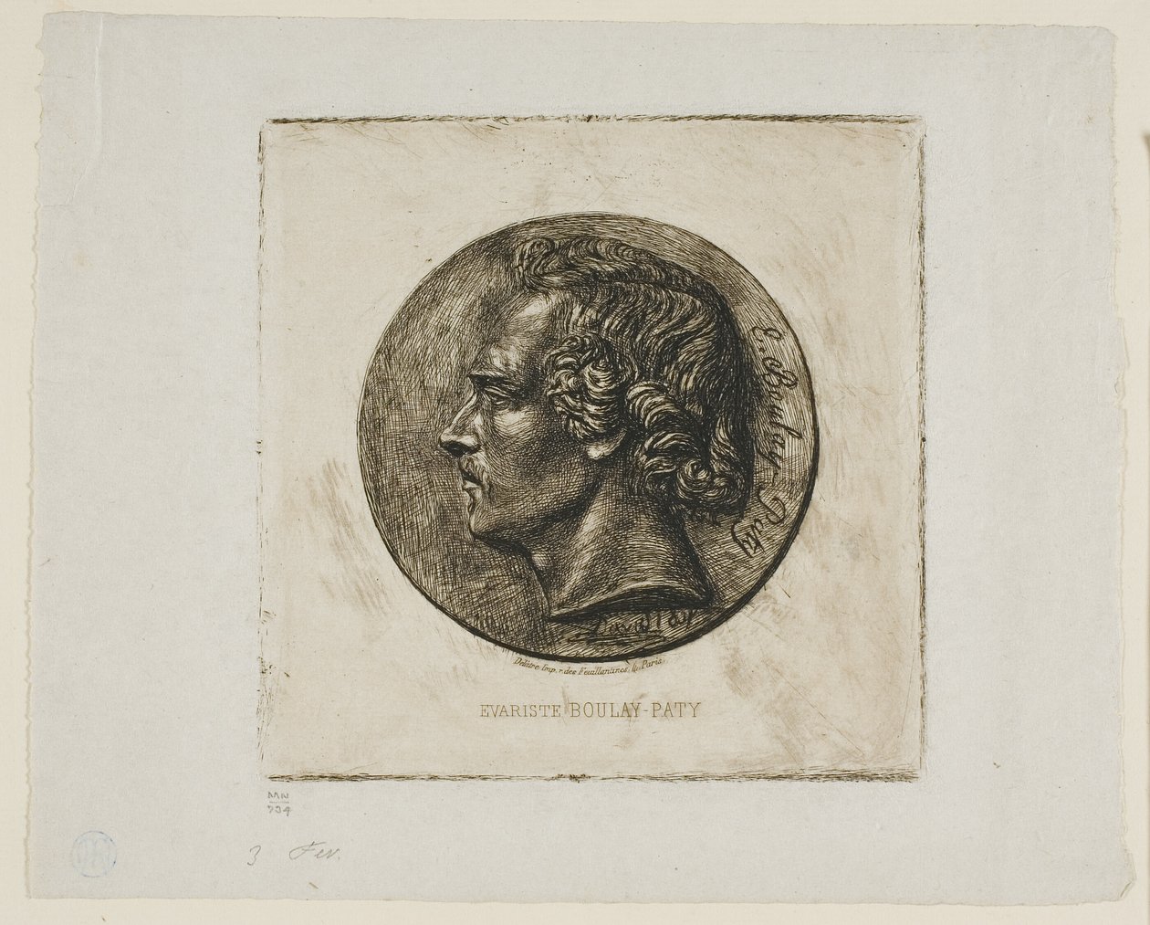 Evariste Boulay-Paty költő portréja alkotó: Charles Meryon