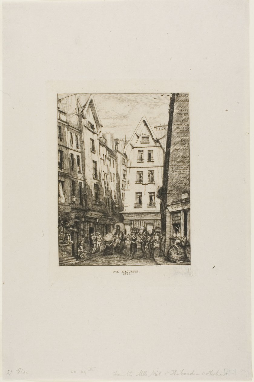 Rue Pirouette, Les Halles, Párizs alkotó: Charles Meryon