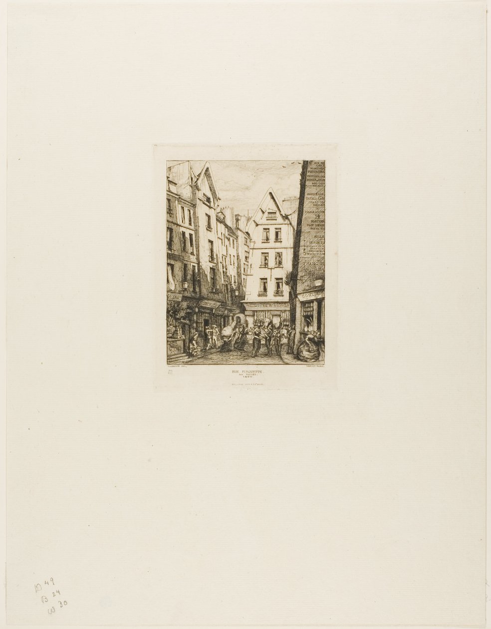 Rue Pirouette, Les Halles, Párizs alkotó: Charles Meryon
