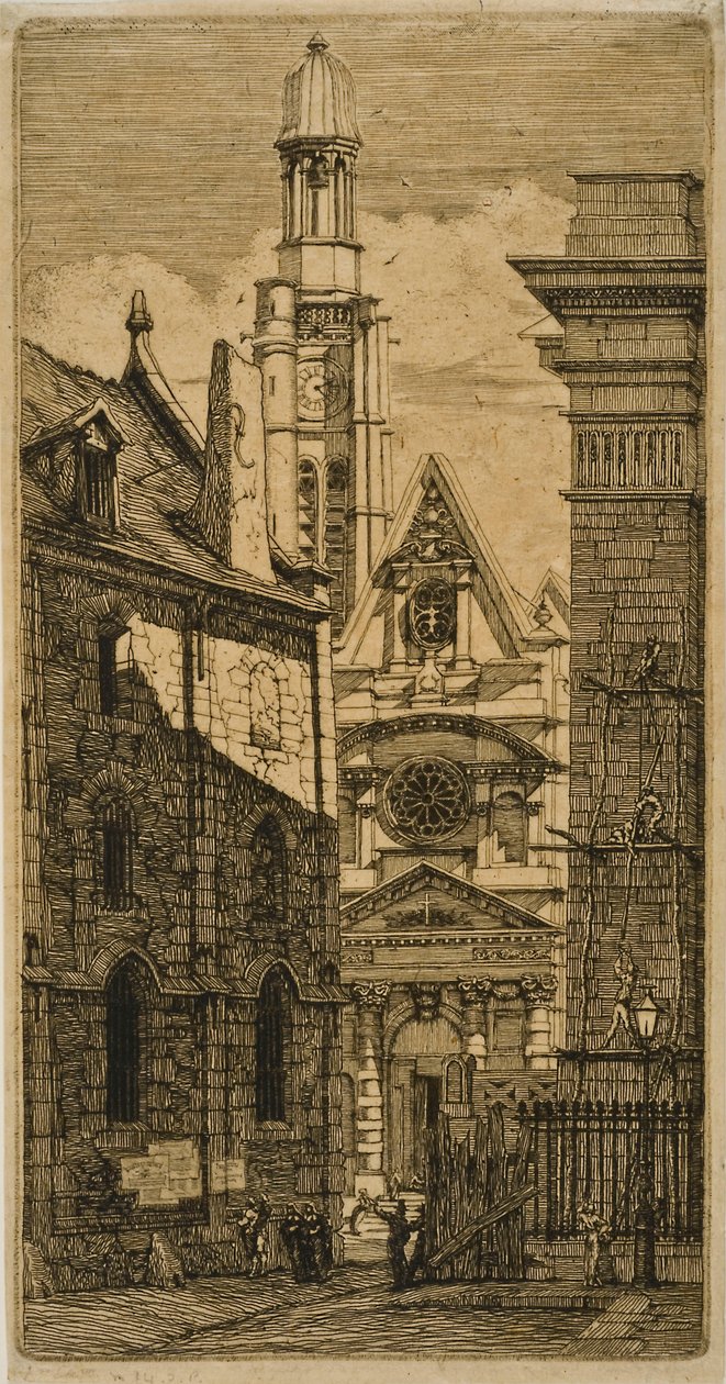 St. Etienne-du-Mont, Párizs, az Eaux-forts sur Paris-ból alkotó: Charles Meryon