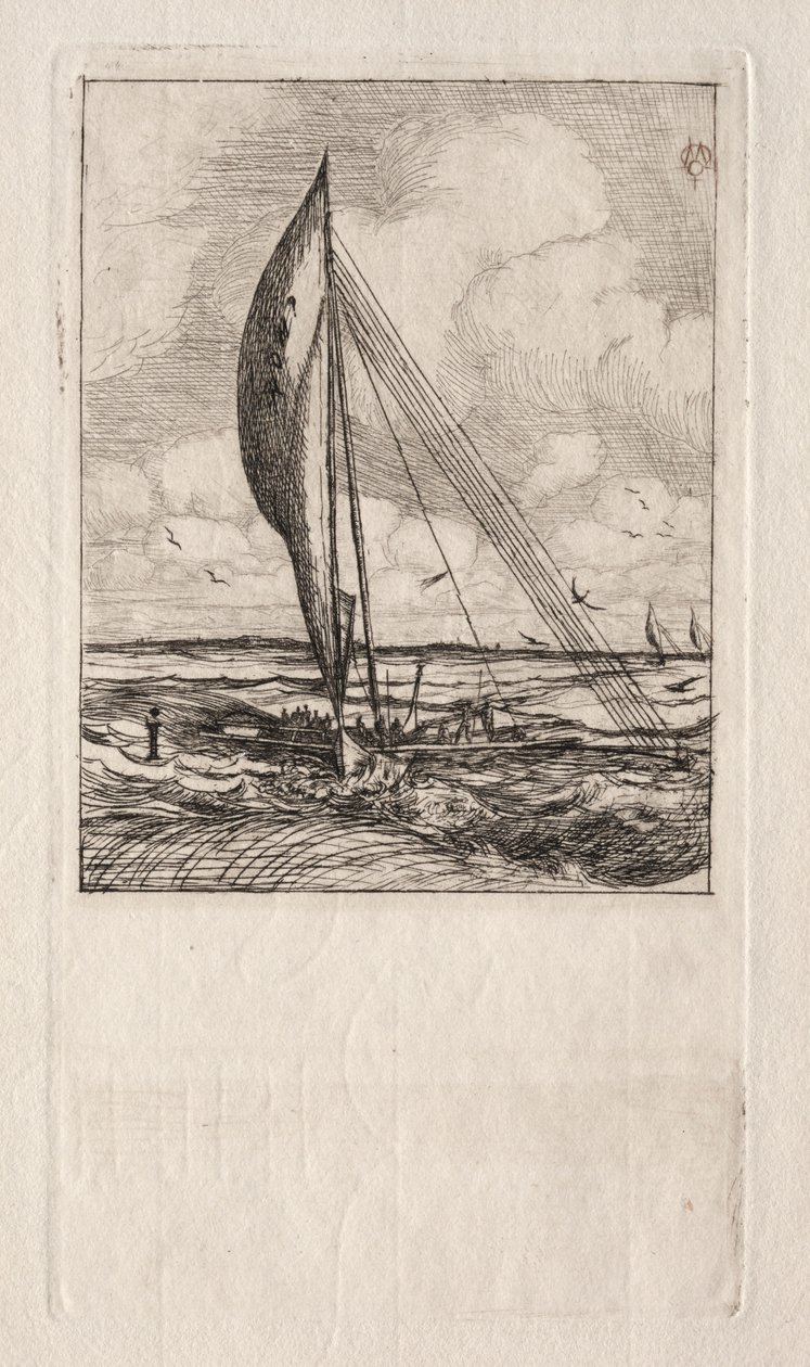 Swift Sailing Proa, Mulgrave szigetcsoport, Óceánia, 1866. alkotó: Charles Meryon