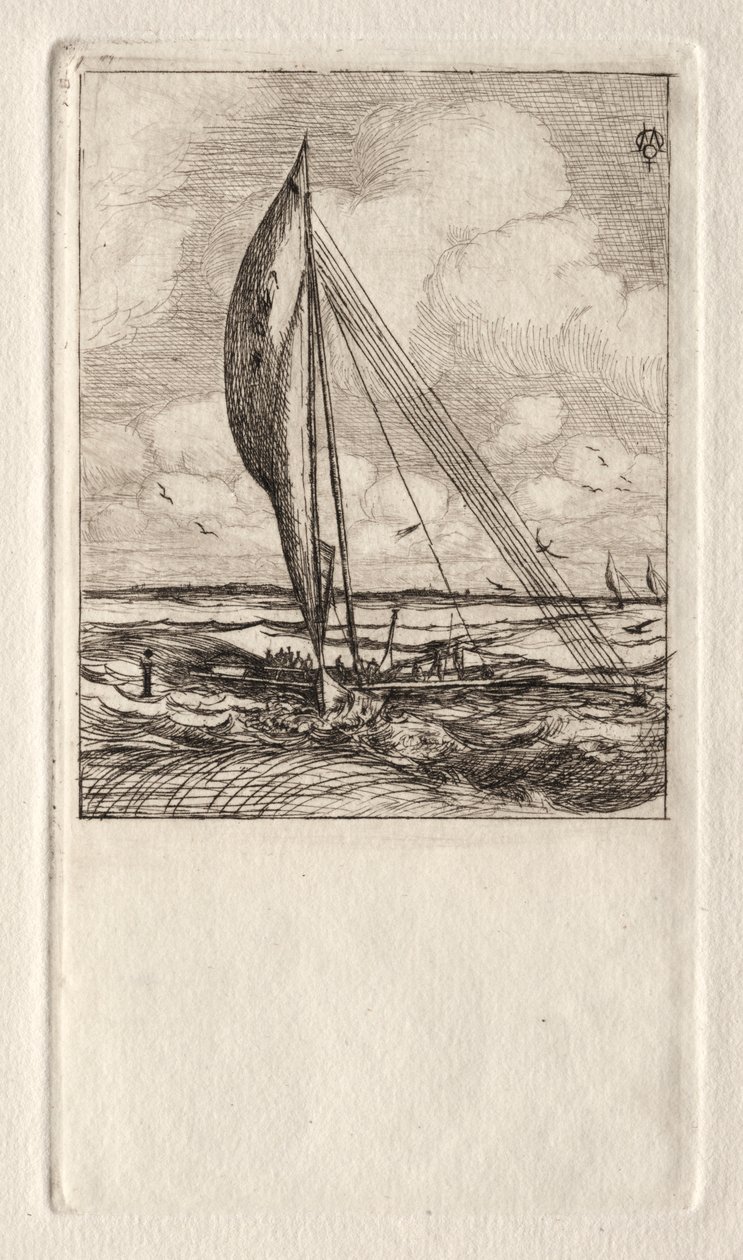 Swift Sailing Proa, Mulgrave szigetcsoport, Óceánia, 1866. alkotó: Charles Meryon