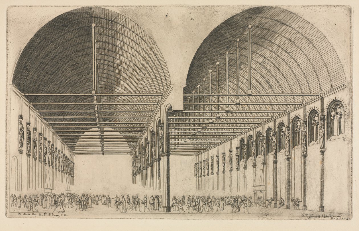 Az Igazságügyi Palota előszobája, Párizs, 1855. alkotó: Charles Meryon