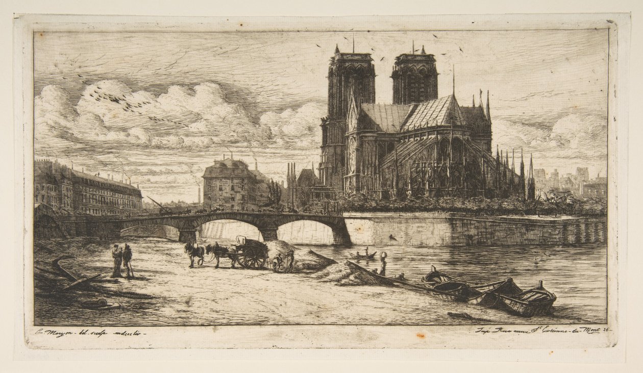 A Notre-Dame apszisa, Párizs alkotó: Charles Meryon