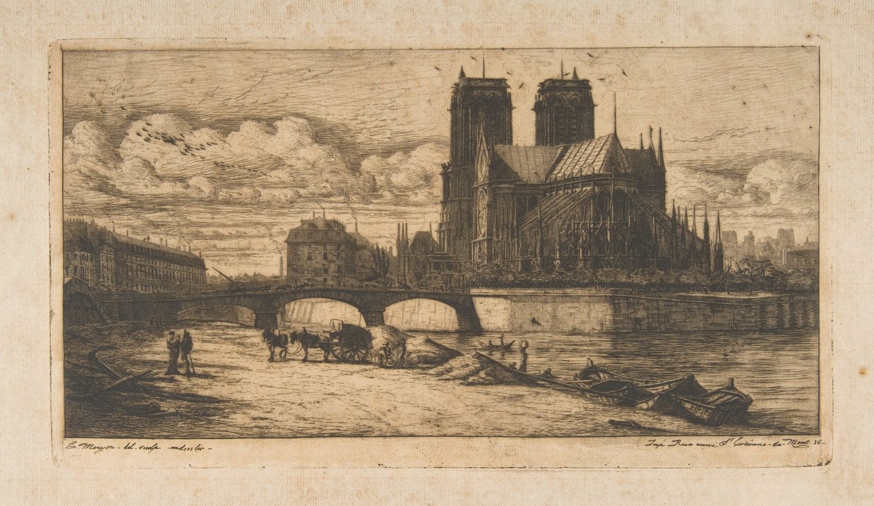 A párizsi Notre-Dame apszisa alkotó: Charles Meryon