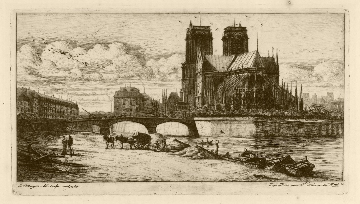 A párizsi Notre-Dame apszisa alkotó: Charles Meryon