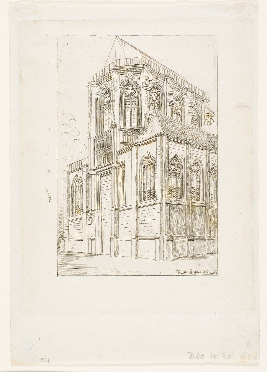 A Szent Martin-sur-Renelle-templom apszisa, Párizs alkotó: Charles Meryon