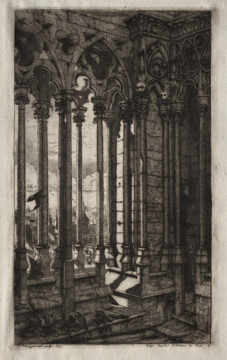 Párizs rézkarcai: A Notre Dame galériája alkotó: Charles Meryon
